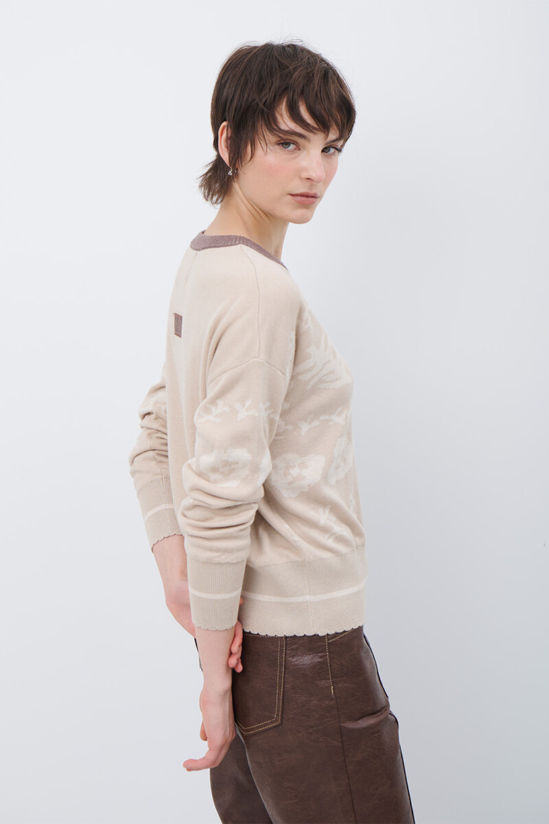 BUZO FLOR FLOR BEIGE