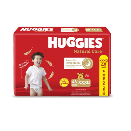 Pañales Huggies Natural Care XXXG x 48 Pañales Huggies Natural Care XXXG x 48