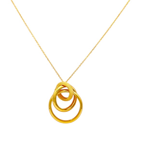 Conjunto Triple aro-Oro bajo-Sin piedra-CJ8057 Sinpiedra