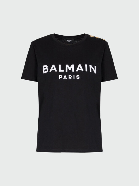 BALMAIN - T-SHIRT CLÁSICA ESTAMPADO PARIS Blanco
