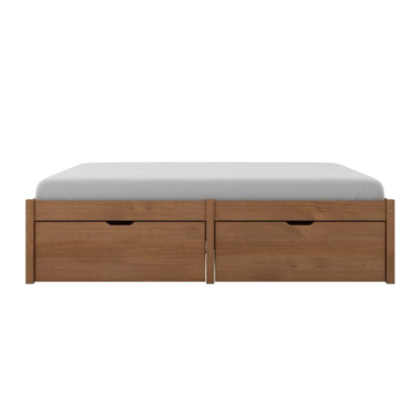 Cama Madera Maciza Con Cajones 2 plazas Linea Beauty Amendoa