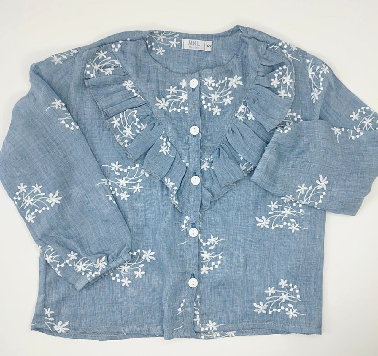 camisa bordada azul 