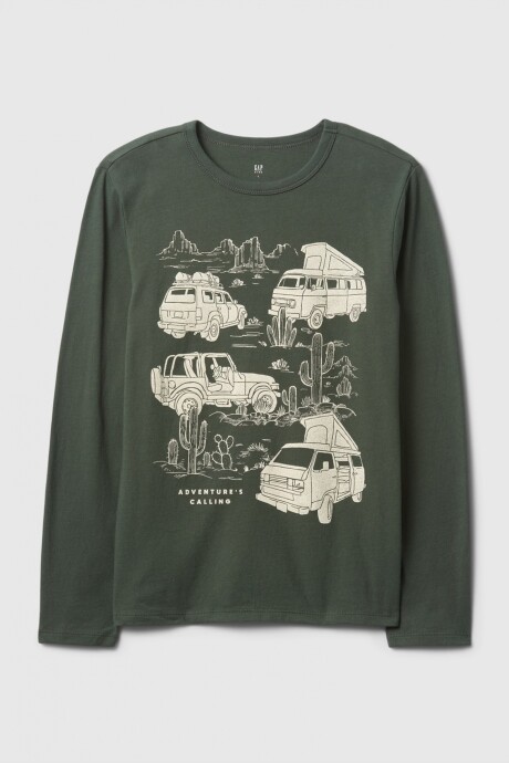 Remera Gràfico Manga Larga Niño Evergreen 585