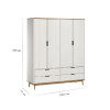 Ropero 4 Puertas 4 Cajones - Línea Nórdica Roble/Blanco