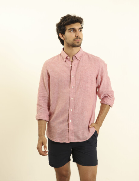 011665 CAMISA DE LINO HARRINGTON LABEL Rojo