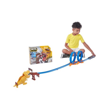 Pista Lanzador T-rex Atack con Vehículo Metal Machines 001