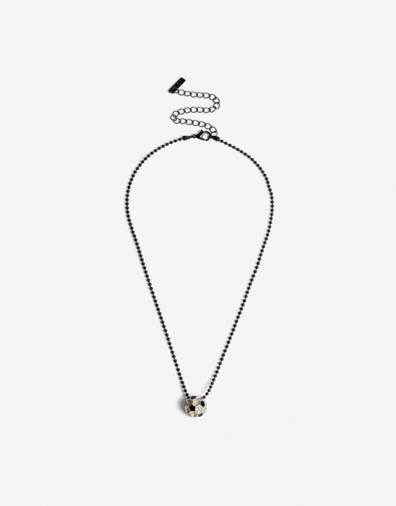 Cadena Corta con Dije Color Collar Athletic Bling - Negro