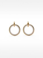 Pendientes De Aro Con Conchas blanco