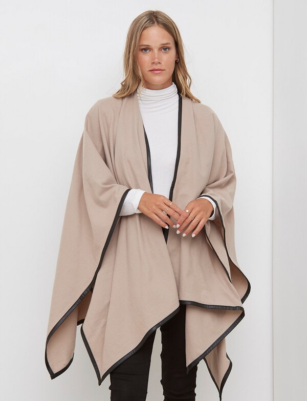 Ruana Soft Det Ribet BEIGE