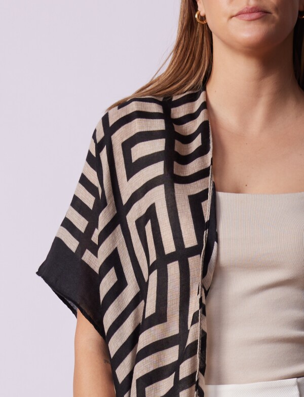 Kimono Geometrico NEGRO/BEIGE
