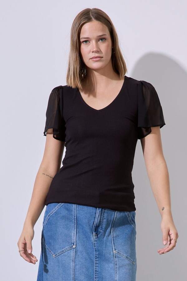 Blusa Combinada NEGRO