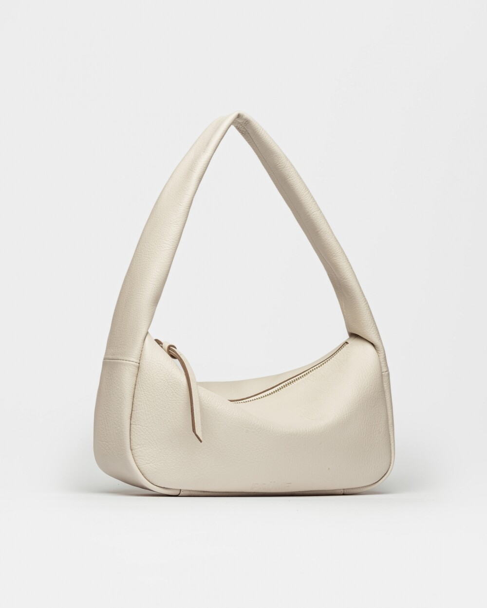 Cartera al hombro Nicky en cuero graneado Blanco
