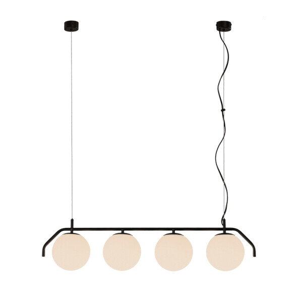 Colgante negro globo vidrio opal 4XE27 MAUI BA0242