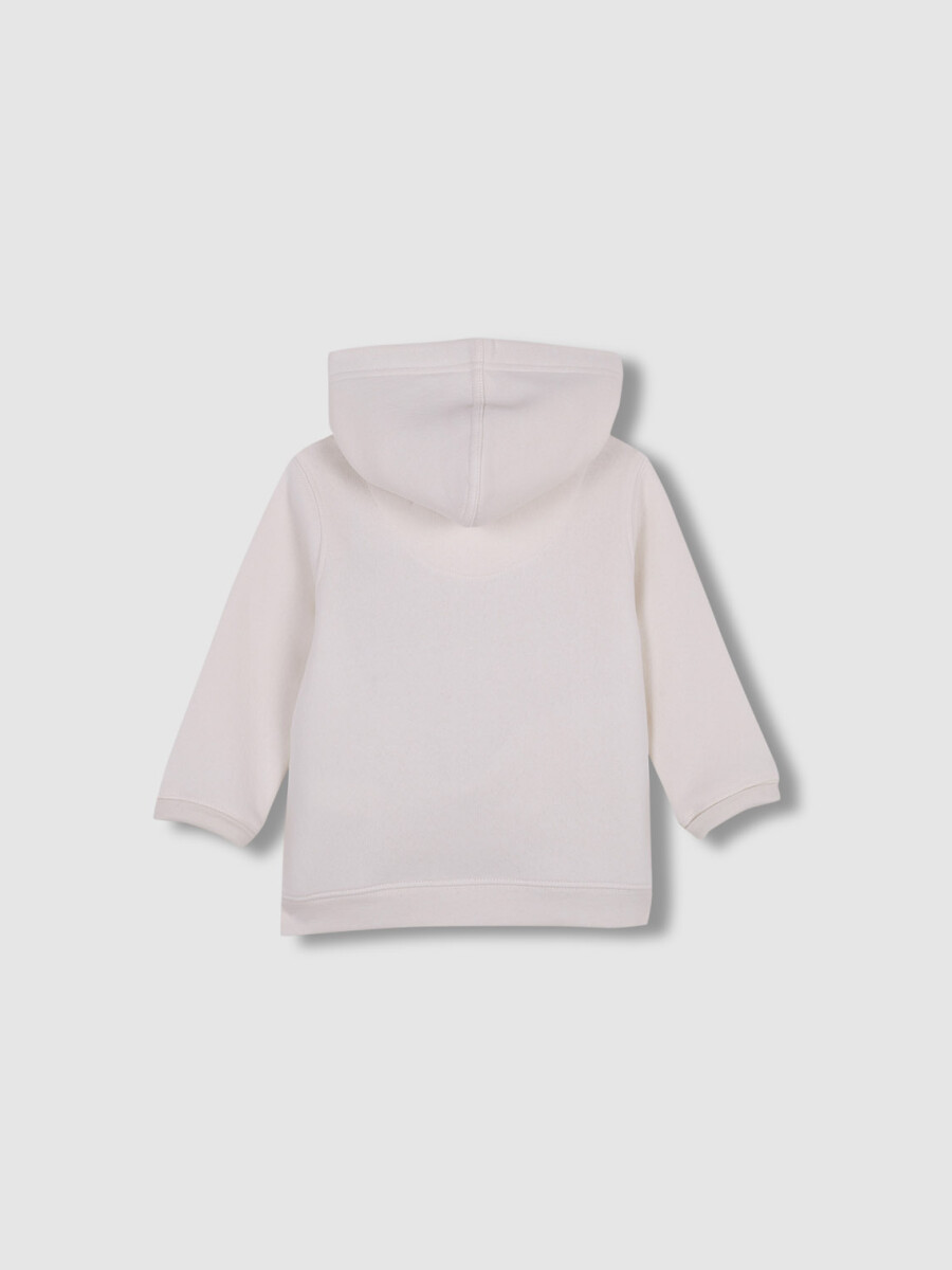 Sudadera Con Capucha, Estampadoen El Pec Blanco Roto