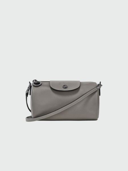 Longchamp- Cartera bandolera de cuero XS, Le pl¡age Xtra Gris
