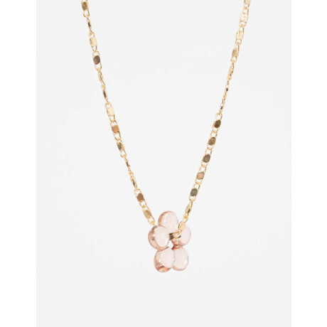 Collar Con Dije Acrílico Dorado