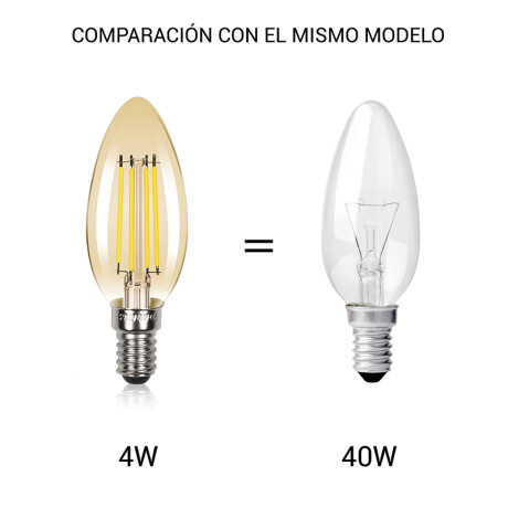 Lámpara Filamento LED VELA 4W Ultra Cálida Lámpara Filamento LED VELA E14 4W Ultra Cálida