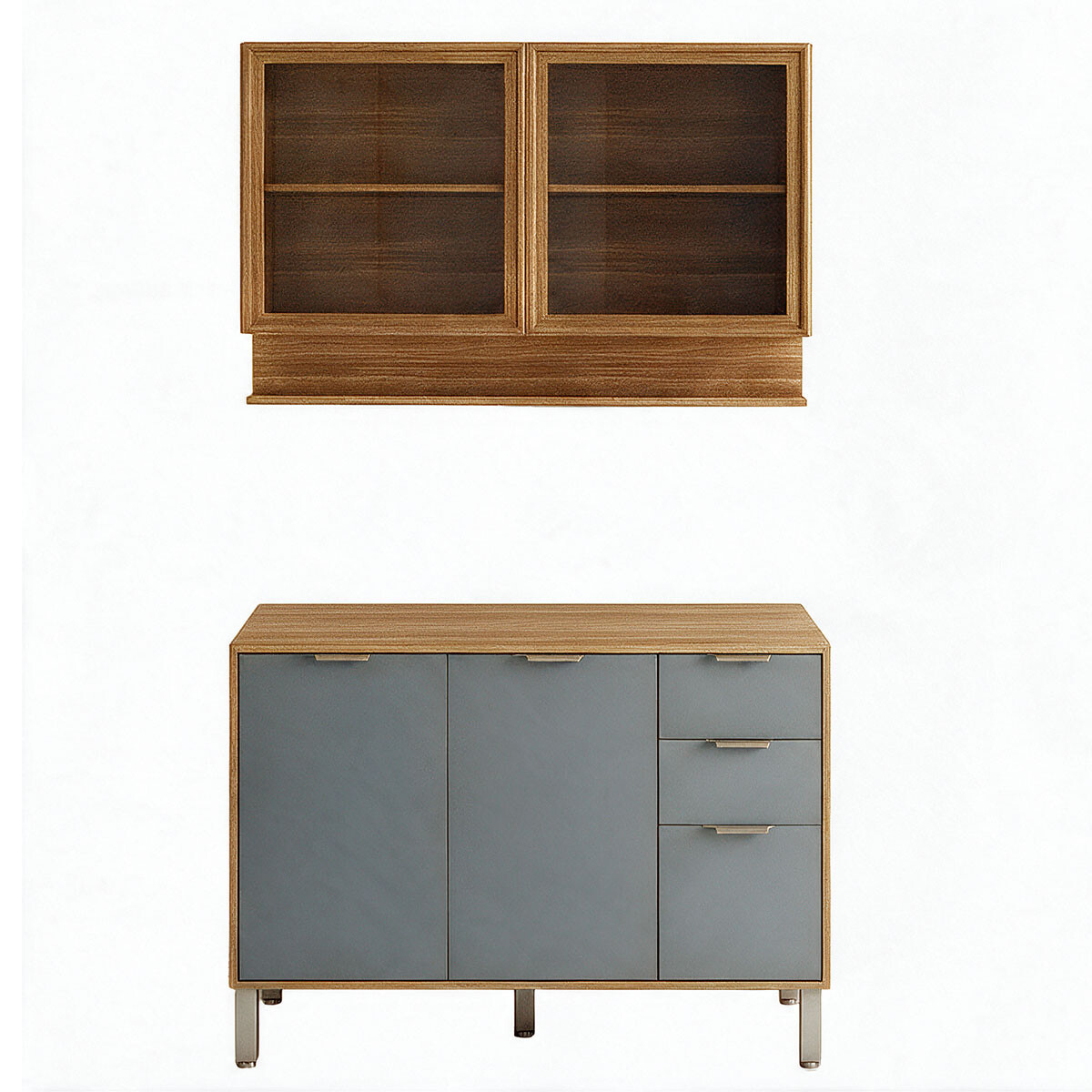 Juego De Cocina 2 Modulos Y Mesada Mdf Linea Colors 