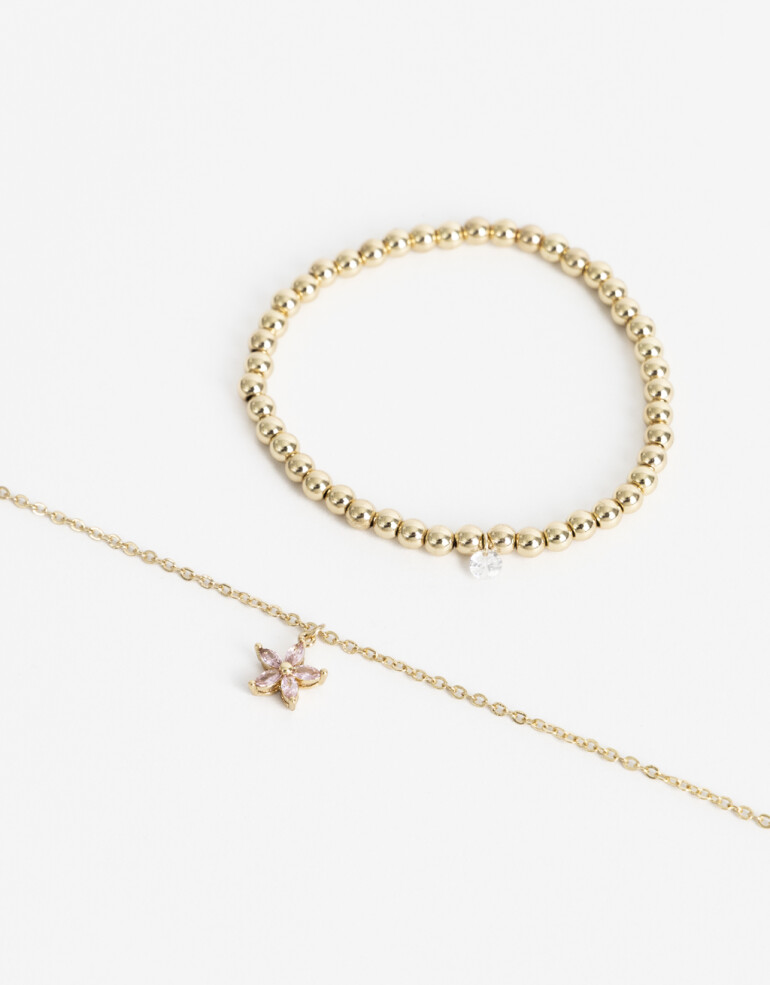 Pulseras Flexibles Sets Cubic zirconia Set De Pulseras Flexibles Cubic Dorado - Dorado