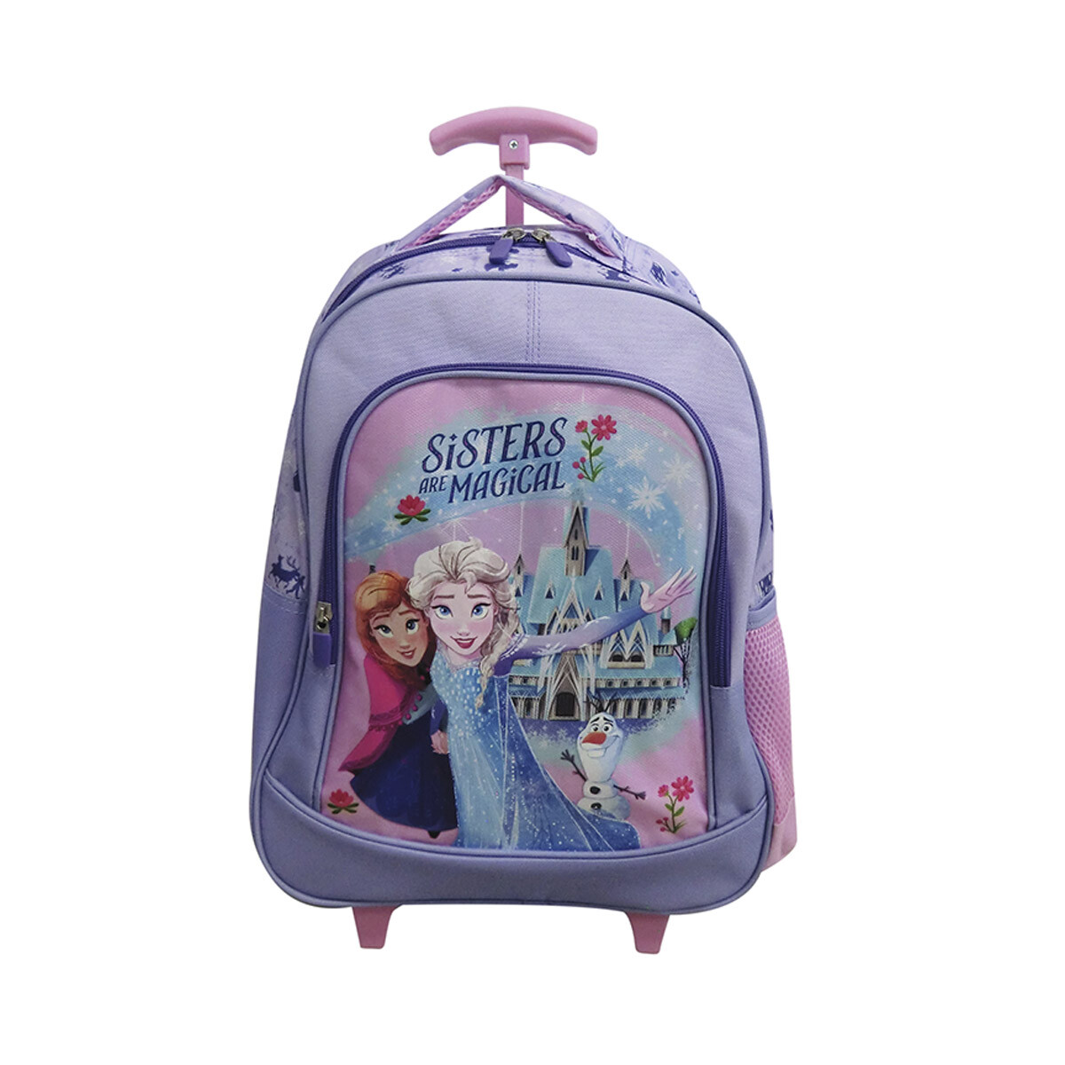 Mochila Infantil Frozen con Carro Jacquard Grande 40 x 30 cm - LILA 