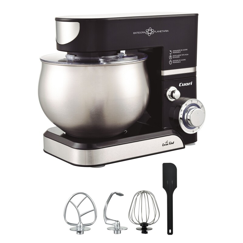 Batidora Planetaria Cuori Gran Chef 1200W 5 Litros con Accesorios Negro