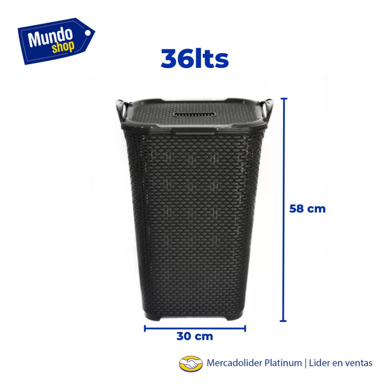 Pack X 2 Cesto Y Caja Organizador Plástico Rattan 36/40lts Pack X 2 Cesto Y Caja Organizador Plástico Rattan 36/40lts