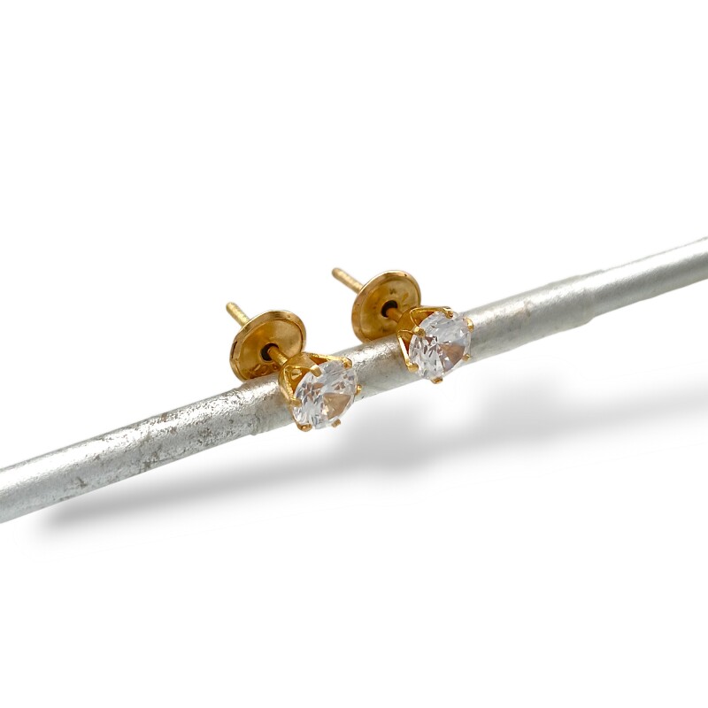 Caravanas Solitario oro- Oro bajo - Zirconia - CA8186 conpiedra
