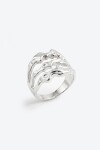 Anillo triple vuelta wavy ajustable plateado