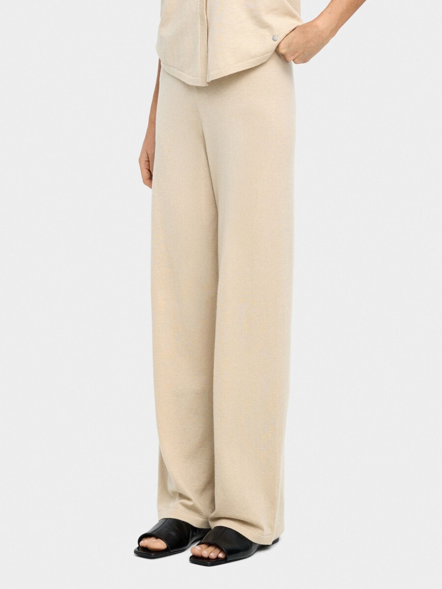 Pantalón De Punto Con Mezcla De Lana beige