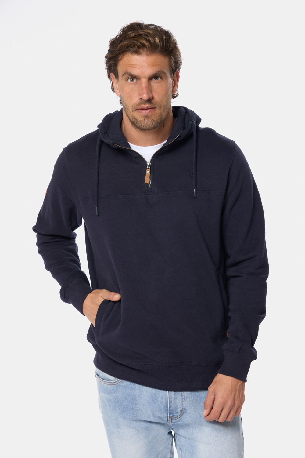 CANGURO DE FELPA MEDIO CIERRE Azul