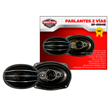 PARLANTE POTENCIA SUBWOOFER - 6X9 PULGADAS 2 VIAS 500W WESTON PARLANTE POTENCIA SUBWOOFER - 6X9 PULGADAS 2 VIAS 500W WESTON
