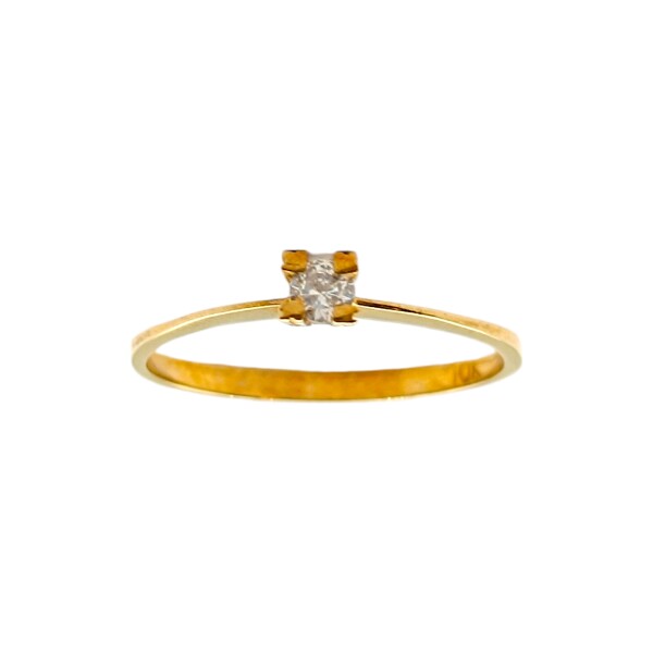 Anillo Solitario-Oro Bajo-Piedra zirconia-AN8076 conpiedra