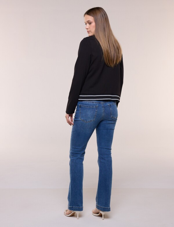 Cárdigan Varsity Abotonada NEGRO