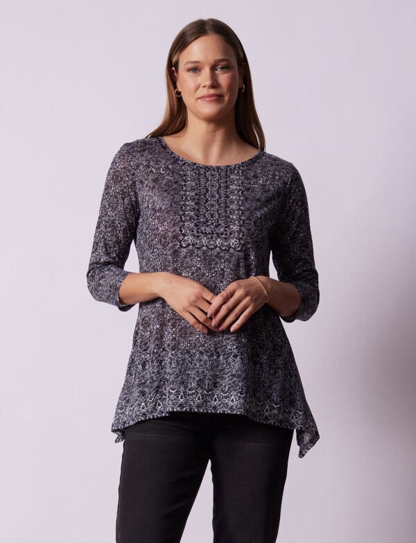 Blusa Detalle Brillos GRIS/MULTI