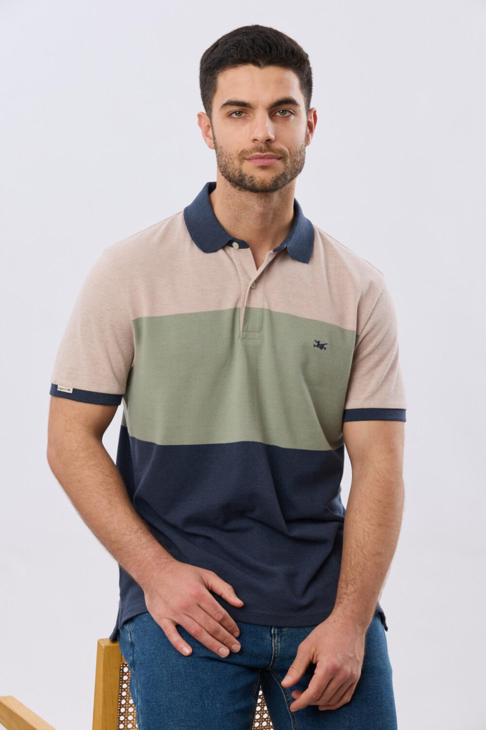 REMERA POLO RAYADA PIQUÉ Verde