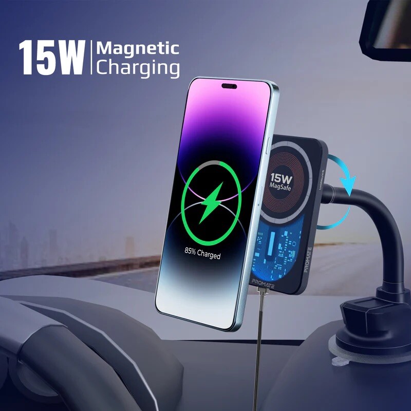 15W Base cargador auto inalámbrico Magsafe Magnetico 15W Base cargador auto inalámbrico Magsafe Magnetico