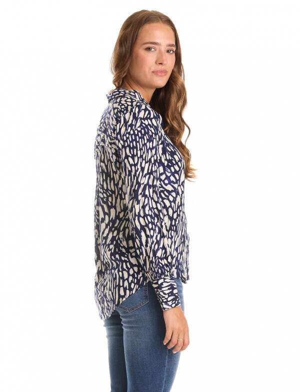 Camisa Print AZUL/BLANCO