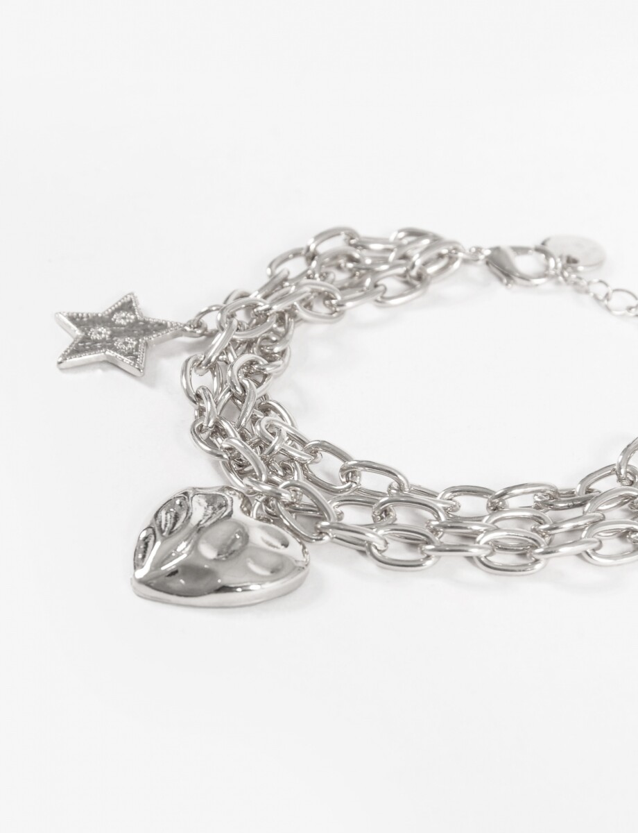 Pulsera cadena charrua - plateado 