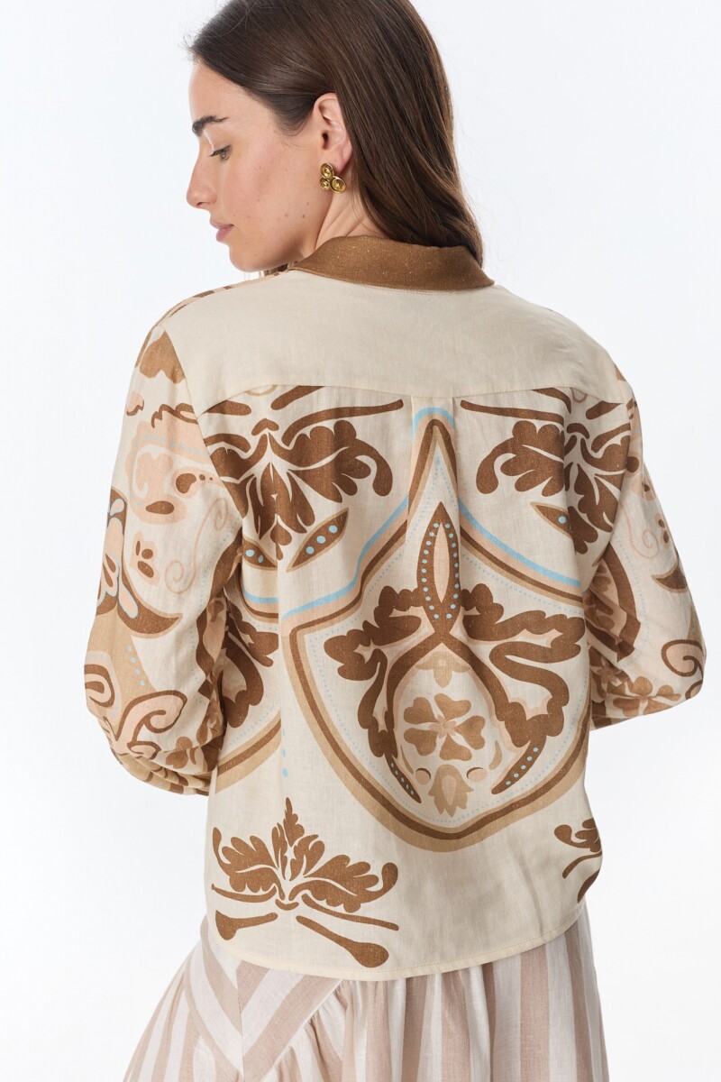 Camisa Nysa Estampa Camel