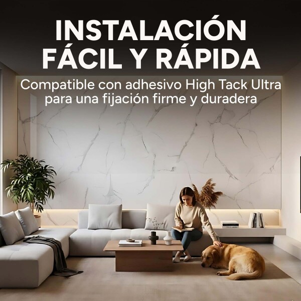 Placa PVC Símil Mármol 2,44x1,22m 3mm Resistente Agua Calor Mármol Blanco Gris Claro 1