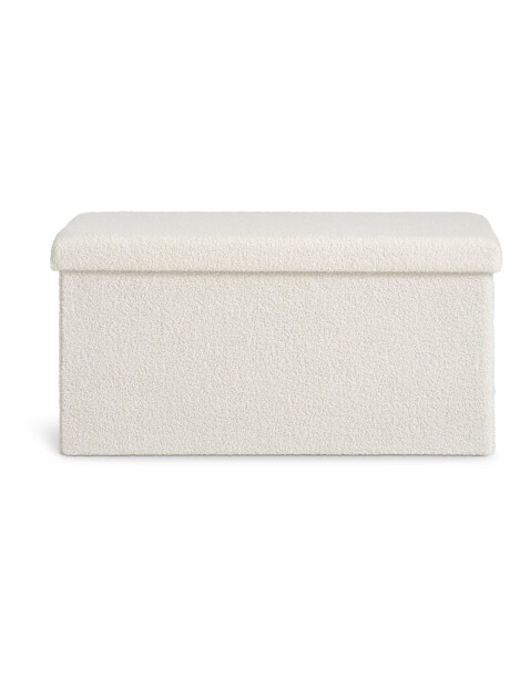 Puf NYSTED 76x38 con almacenaje felpa blanco Puf NYSTED 76x38 con almacenaje felpa blanco