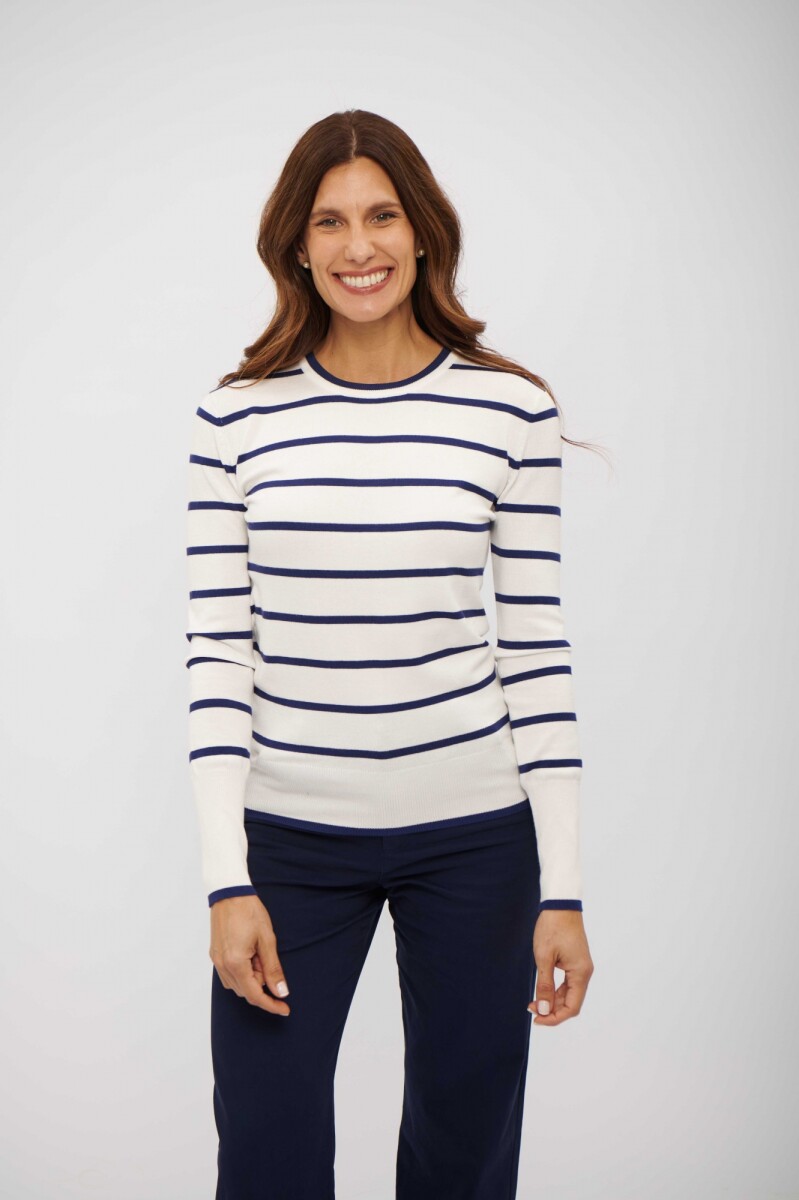 BUZO PRUDENCIA - CREMA Y AZUL MARINO 