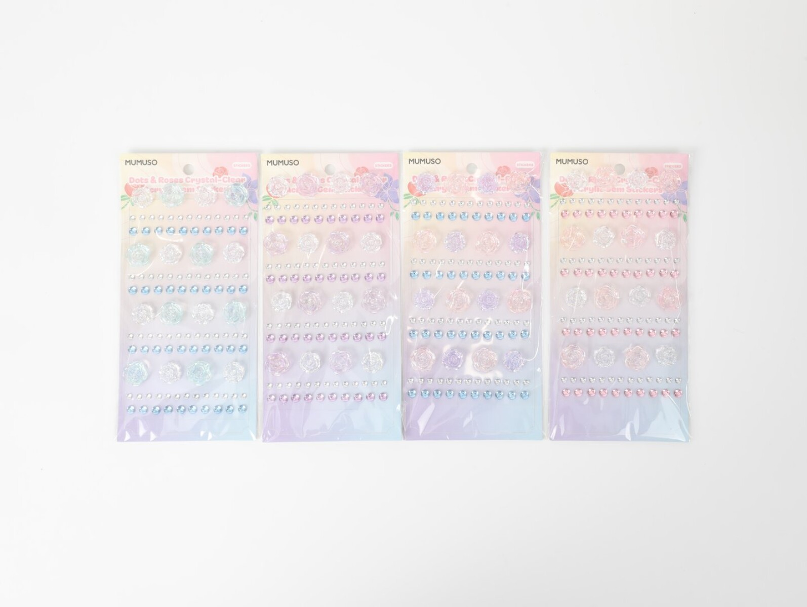 PEGATINAS DE GEMAS ACRÍLICAS TRANSPARENTES DOTS & ROSES 