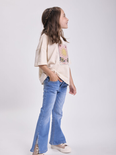 Pantalón jean flare Azul