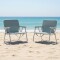 Set x2 Silla Playa Plegable Portátil Con Correa Reforzada GRIS CLARO