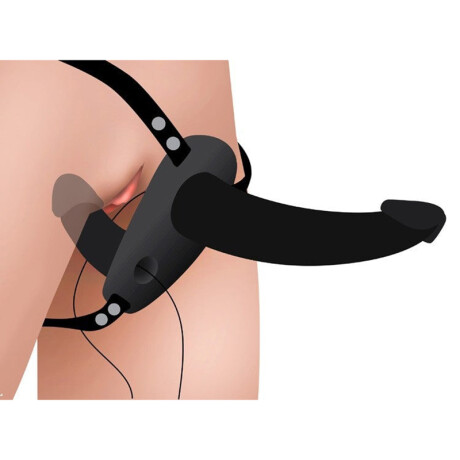 Consolador Doble Vibrador Arnés Power Pegger Negro
