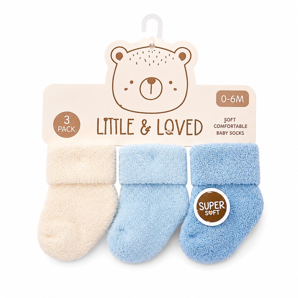 Set x3 medias 0 a 6 meses little & loved celeste