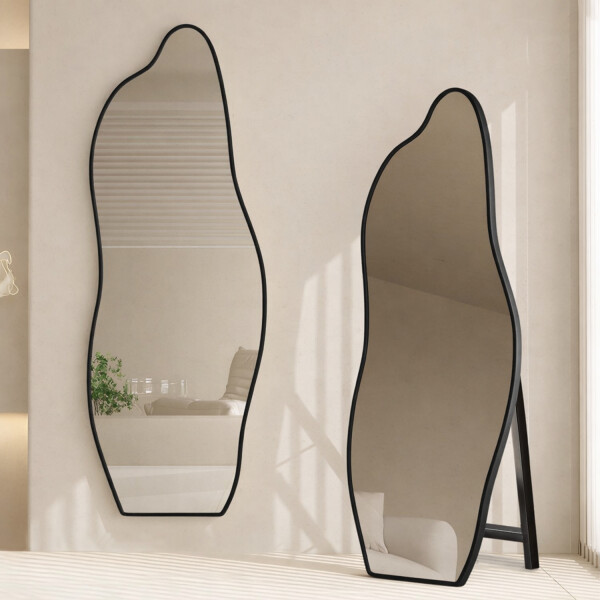 Espejo Irregular Pared Cuerpo Entero 50 X 160 Cm NEGRO