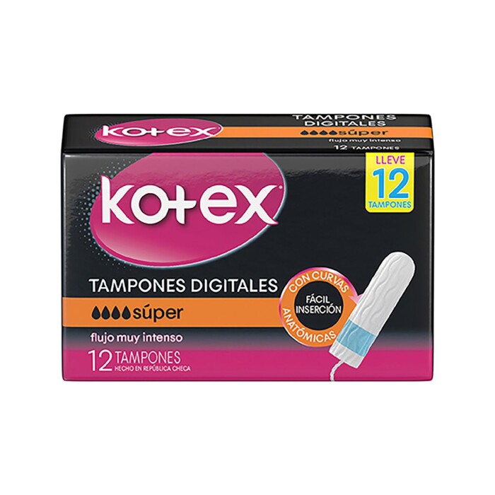 KOTEX TAMPONES SUPER DIGITAL CJ X 12 UNI única