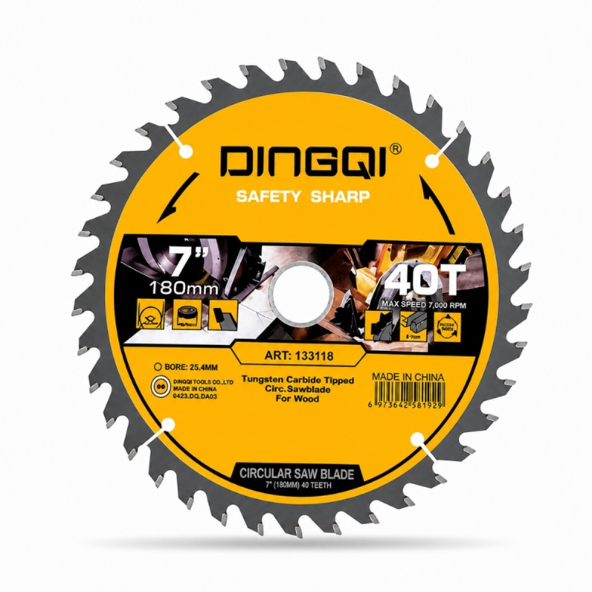 DINGQI HOJA SIERRA CIRCULAR 180 MM x 40 DIENTES 